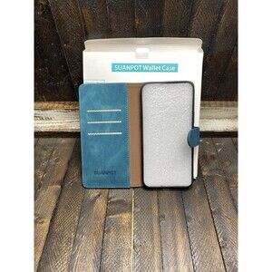 For iPhone 14 Pro Max 6.7" Teal Wallet Case Credit Card Holder RFID Blocking